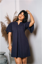 Short Twill Dress – Navy