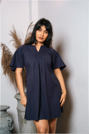 Short Twill Dress – Navy