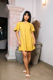 Short Twill Dress – Yellow