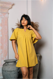 Short Twill Dress – Yellow