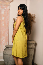 Short Twill Dress – Yellow