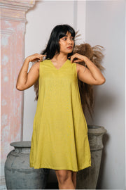 Short Twill Dress – Yellow