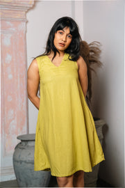 Short Twill Dress – Yellow