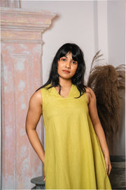 Short Twill Dress – Yellow