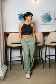 Linen Wide-Leg Pants – Mint