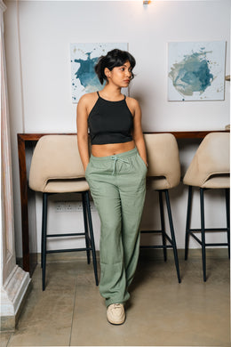 Linen Wide-Leg Pants – Mint