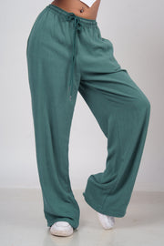 Women’s Sage Green Slub Linen Pants