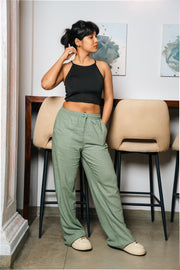 Linen Wide-Leg Pants – Mint