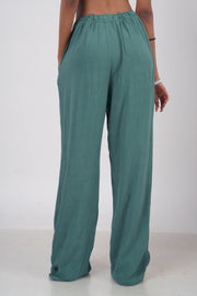 Women’s Sage Green Slub Linen Pants