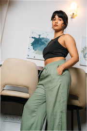 Linen Wide-Leg Pants – Mint