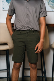 Men’s Tailored Casual Shorts – Olive