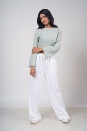 Women’s  White Slub Linen Pants
