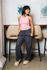 LPT 717 Linen Wide-Leg Pants – Grey