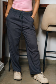 LPT 717 Linen Wide-Leg Pants – Grey
