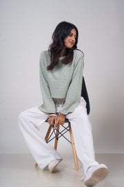Women’s  White Slub Linen Pants