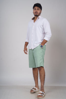 Men’s Mint Green Linen Shorts