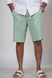 Men’s Mint Green Linen Shorts