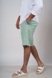 Men’s Mint Green Linen Shorts
