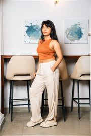 Linen Wide-Leg Pants – Off White