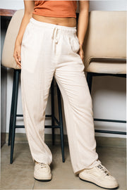 Linen Wide-Leg Pants – Off White