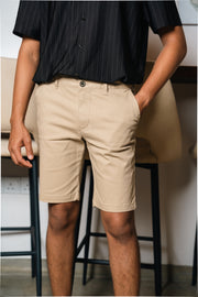 Men’s Tailored Casual Shorts – Beige