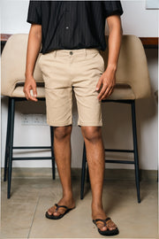 Men’s Tailored Casual Shorts – Beige