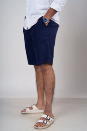 Men’s Navy Blue Linen Shorts