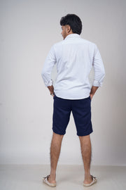 Men’s Navy Blue Linen Shorts