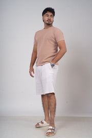 Men’s Off White Linen Shorts