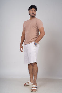 Men’s Off White Linen Shorts
