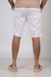 Men’s Off White Linen Shorts