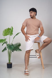Men’s Off White Linen Shorts