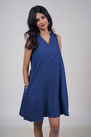 V Neck Chambry Dress