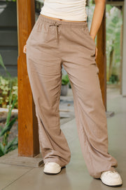LPT 720 Linen Wide-Leg Pants – Light Brown