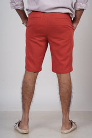 Men’s Brick Red Linen Shorts