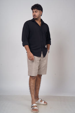 Men’s Beige Linen Shorts