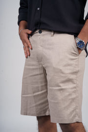 Men’s Beige Linen Shorts
