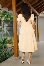 Tiered Button-Down Shirt Dress – Tan