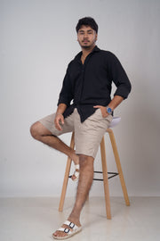 Men’s Beige Linen Shorts