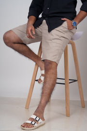Men’s Beige Linen Shorts