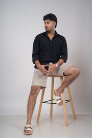 Men’s Beige Linen Shorts