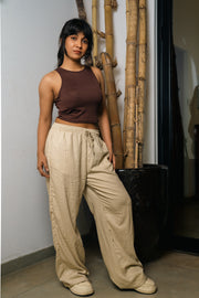 LPT 720 Linen Wide-Leg Pants – Tan