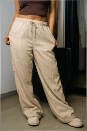 LPT 720 Linen Wide-Leg Pants – Tan