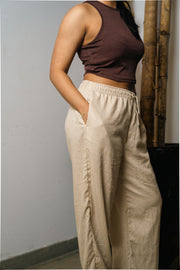 LPT 720 Linen Wide-Leg Pants – Tan