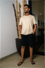 Men’s Linen Drawstring Shorts – Off White