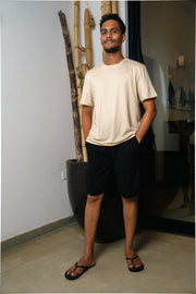 Men’s Linen Drawstring Shorts – Off White