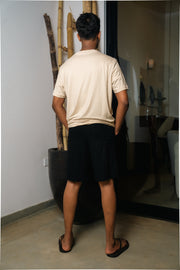 Men’s Linen Drawstring Shorts – Off White
