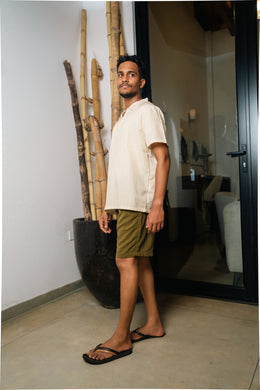 Men’s Slub Linen Short – Olive