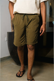 Men’s Slub Linen Short – Olive