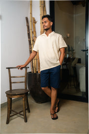 Men’s Linen Drawstring Shorts – Navy